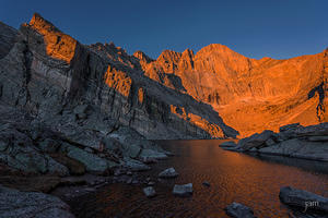 Alpenglow on the East Face of Longs Peak over Chasm Lake