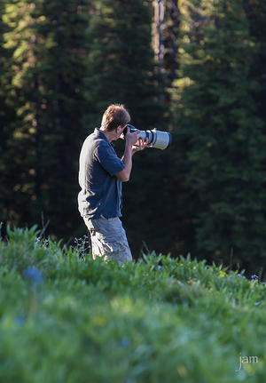 John Photographing a Bear, Yellowstone - Credit Rachel McCubbin