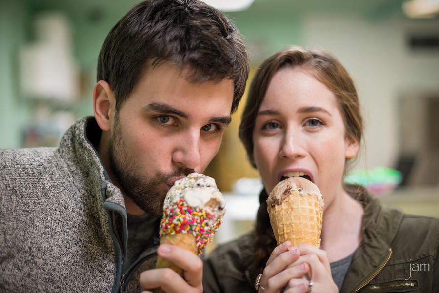 Gregory and Rachel at Haley's Ice Cream Shop