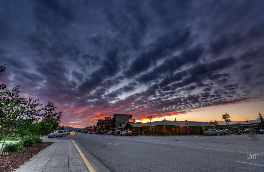 Sunset over West Yellowstone, Montana